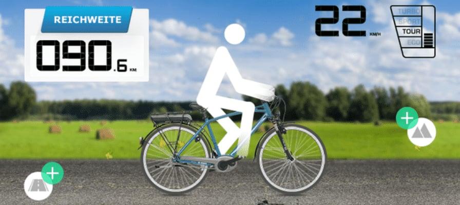 Bosch Reichweiten-Assistent für E-Bikes mit digitaler Anzeige