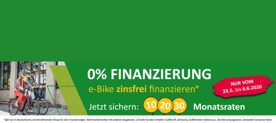E-Bike zinsfrei finanzieren mit 0% Finanzierung und flexiblen Monatsraten