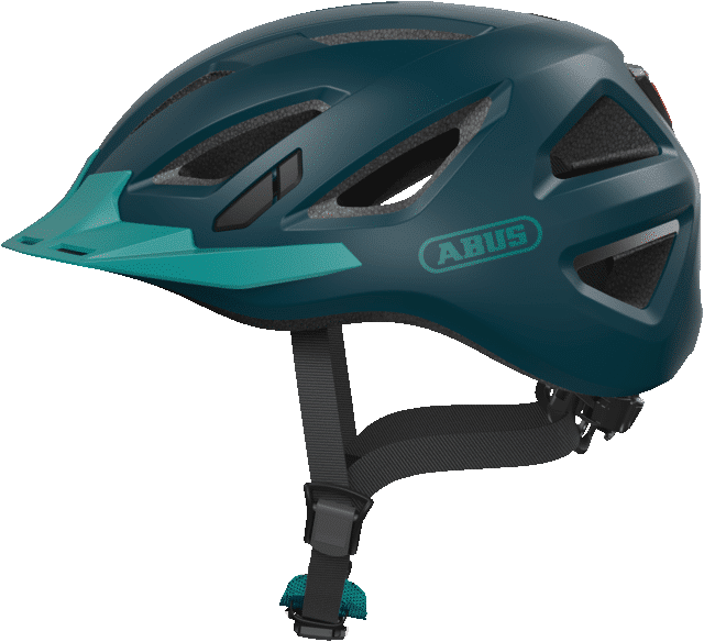 Sicherer und stilvoller Fahrradhelm von ABUS, Modell Urban I 3.0, in attraktivem Grün. Perfekt für urbane Radfahrer